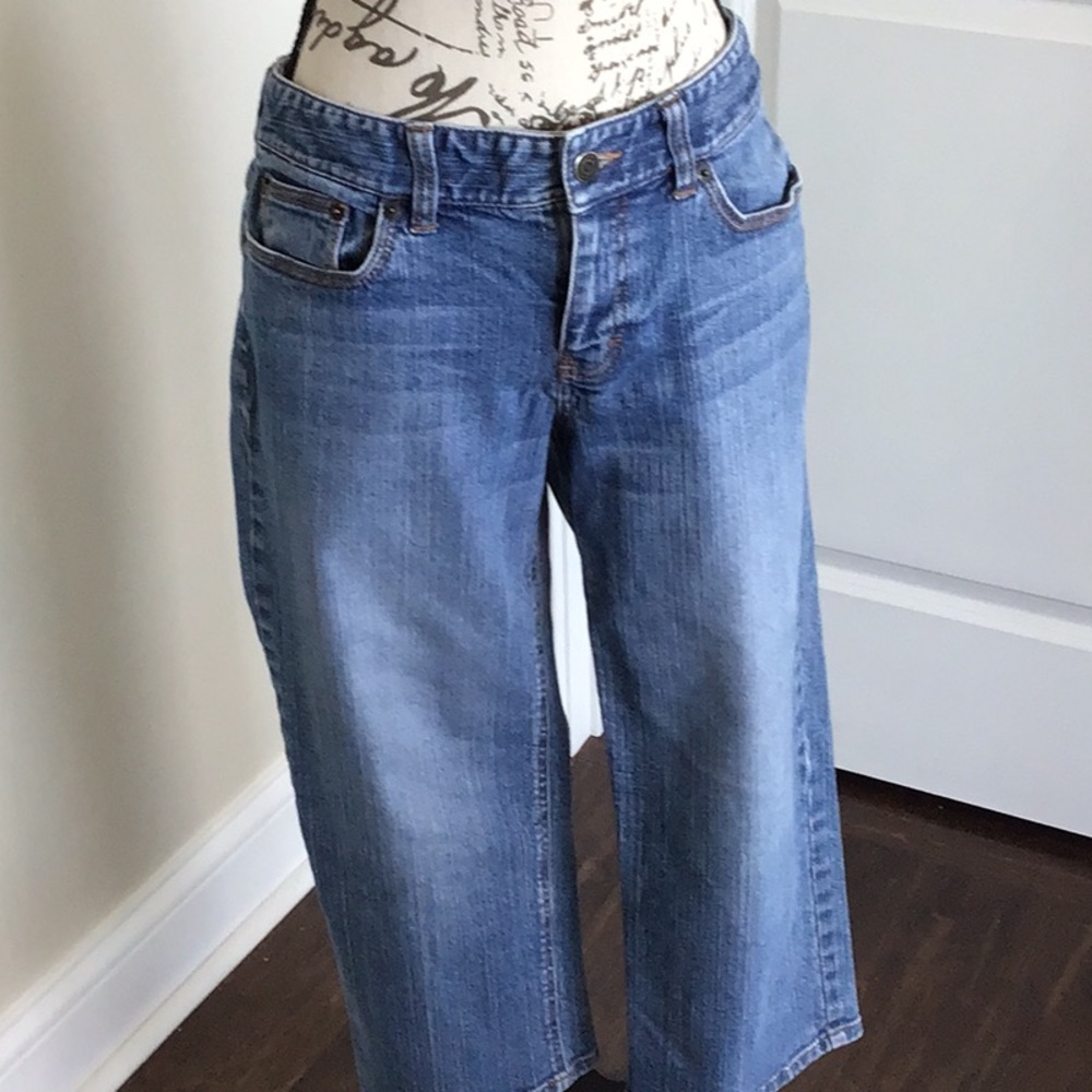 Loft Ann Taylor capri cropped stretch washed denim jeans Sz 8